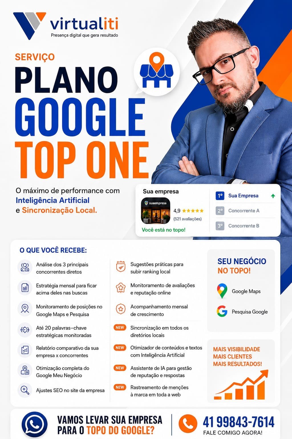 Plano Google Top One — Google Meu Negócio pela Virtualiti