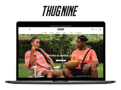 Mockup do site Thugnine
